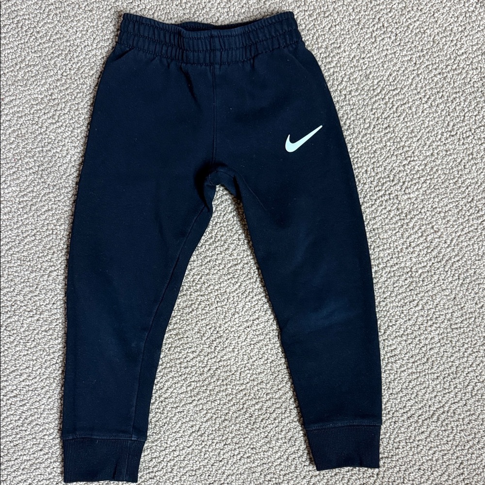 Nike Kids black Joggers with White Logo